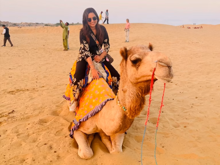 Camel ride across Sam Sand Dunes near Jaisalmer