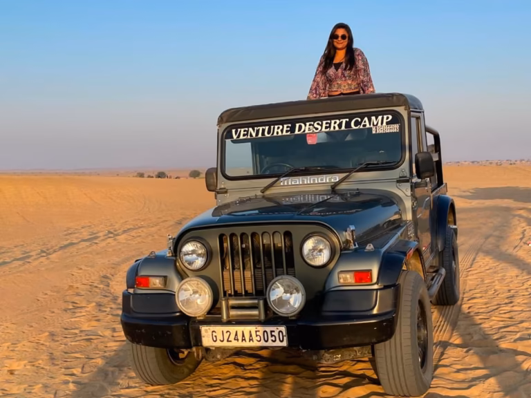 Jeep safari arranged by Venture Desert Camp in Jaisalmer