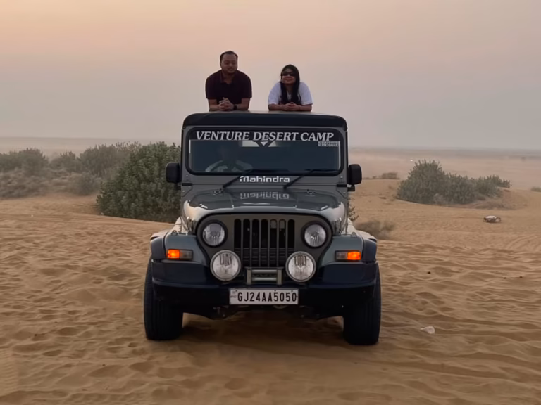 Jeep safari across the Thar Desert near Jaisalmer